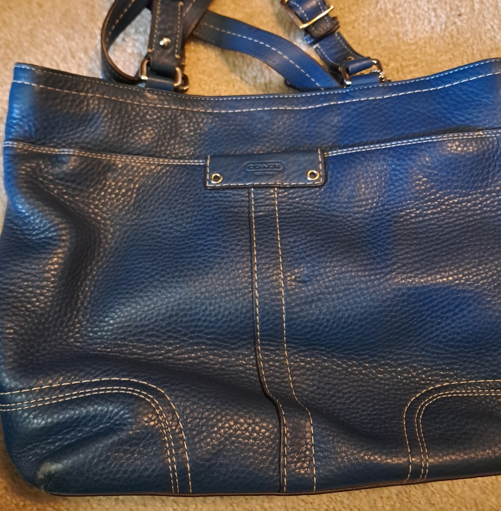 Blue Leather Coach Bag